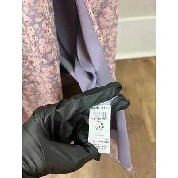 River Island Women's 6 Maxi Floral Lined Dress Ruffles Cottagecore - Picture 7 of 13